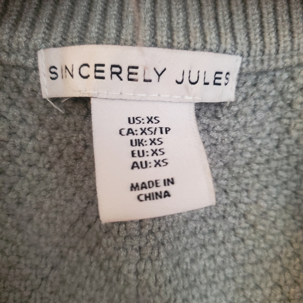 Sincerely Jules Sage Green Knit Sweater Vest Preppy XS - Picture 3 of 6